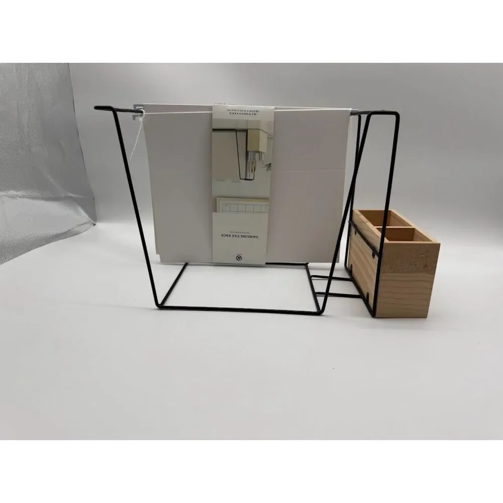 U Brands Verona Hanging File Rack Natural